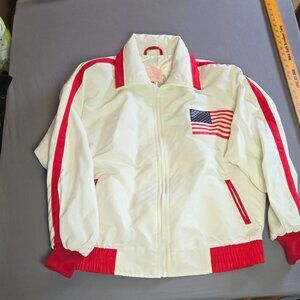 KIM BAKER DESIGN | Vintage USA Zip Front Jacket American Flag Unisex Size Large